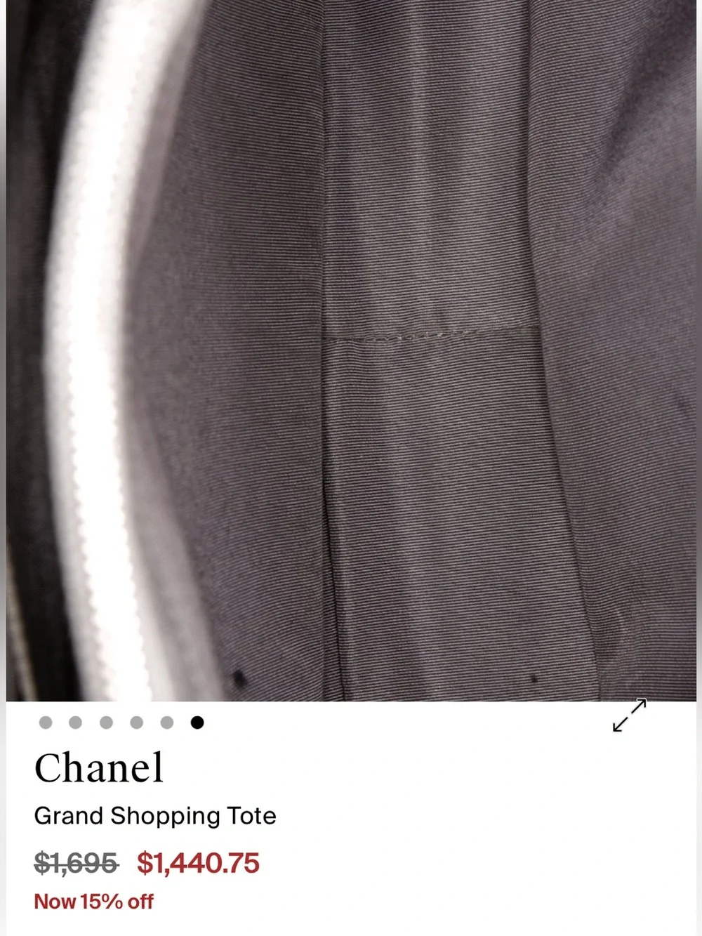 CHANEL Quilted Grand Shopping Tote in Silver Gray